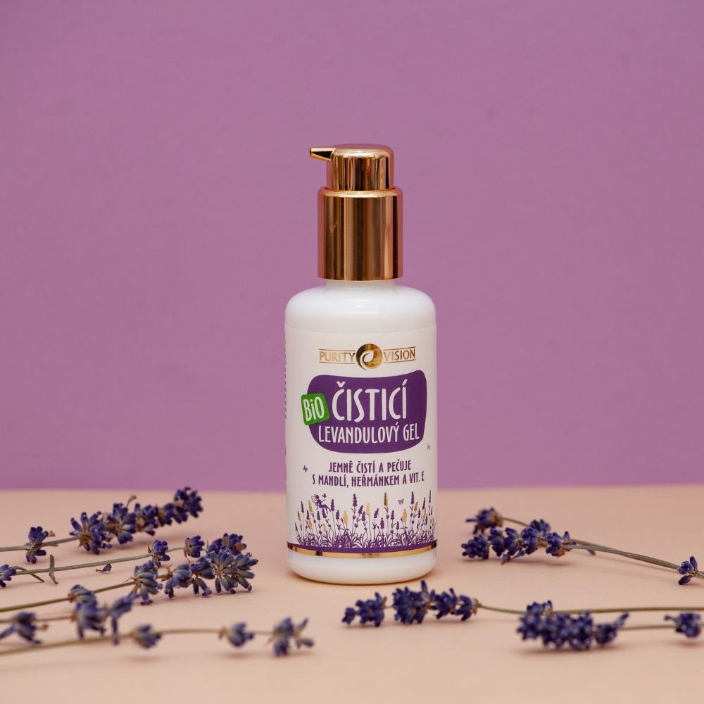 Gel bio de curățare cu lavandă, migdale, mușețel și vitamina E 100 ml