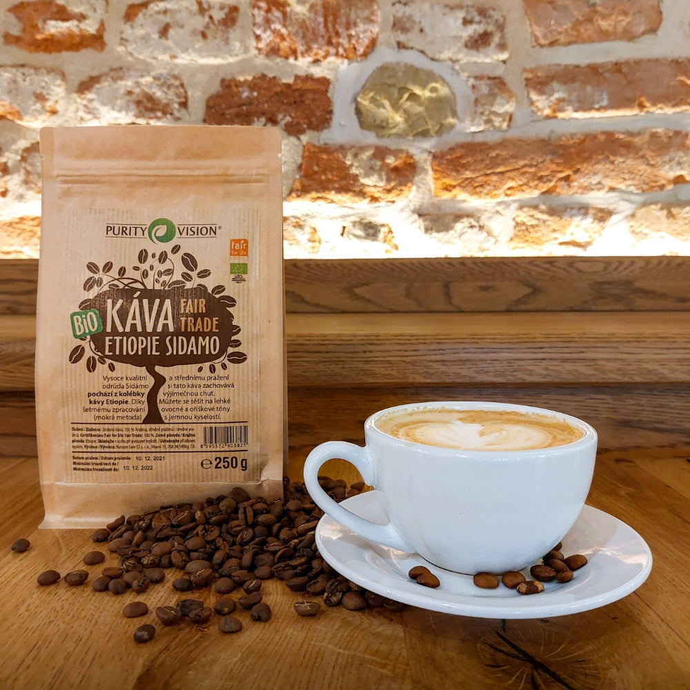 Boabe de cafea bio Fair Trade Etiopia Sidamo 250 g