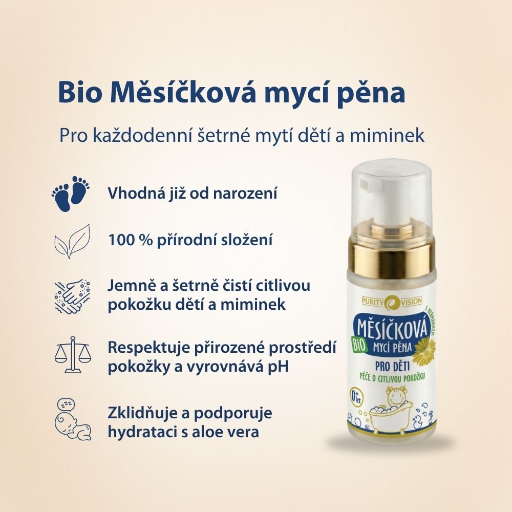 Spumă de curățare Bio cu Calendula pentru copii